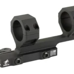 American Defense Mfg. AM DEF DELTA SCOPE MOUNT black angled view with dual rings and side lever