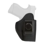 1791 PRM NYLON IWB SZ 3 BLACK RH black holster holding a translucent handgun, right-side view