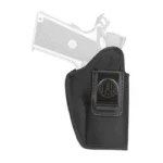 1791 PRM NYLON IWB SZ 4 BLACK RH black holster holding a translucent handgun, right-side view