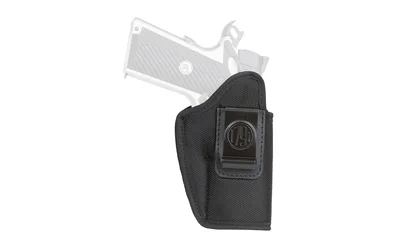 1791 PRM NYLON IWB SZ 4 BLACK RH black holster holding a translucent handgun, right-side view