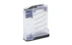 Mission First Tactical MFT Extreme Duty .308 clear magazine, angled front view with black baseplate