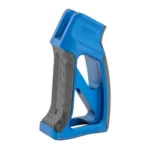 FORTIS TORQUE PISTOL GRIP CF BLUE blue and black pistol grip, angled side view with open frame