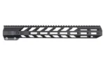 FORTIS CAMBER RAIL 15.3 MLOK BLACK, right-side view with top rail and angled vent cutouts