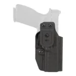 Mission First Tactical MFT IWB Holster Echelon, black front view with belt clip and pistol outline