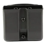 Mission First Tactical MFT DBL MAG POUCH black front view with two compartments and belt clip