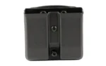 Mission First Tactical MFT DBL MAG POUCH black front view with two compartments and belt clip