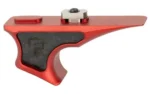 FORTIS SHIFT HANDSTOP CF RED, red side view with black textured insert and silver mounting hardware