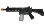 Caliber Gourmet CBG BUILDING BLOCKS MACHINE GUN black assembled model with orange muzzle, right side