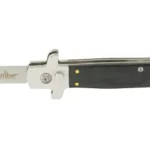 CBG CALIBER SWITCHBLADE BTL OPENER black-handled opener extended, side view