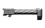 Shadow Systems SHDW MR/XR-P barrel compensator kit, black side view with spiral fluting