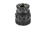 Dead Air Mojave Booster Assembly in black, angled view with threaded body and ridged rings