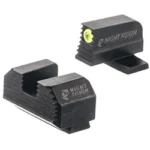Night Fision NF TRIT 507K HT SGT SPR HCAT YLW/BLK black sight set with yellow dot, angled view