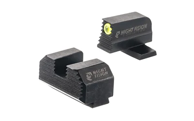 Night Fision NF TRIT 507K HT SGT SPR HCAT YLW/BLK black sight set with yellow dot, angled view