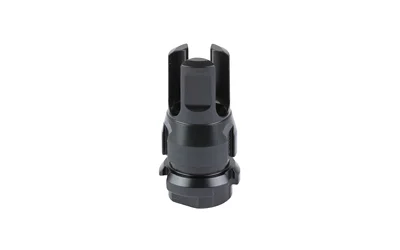 Dead Air KeyMicro GOV flash hider, black, angled front view with open prongs