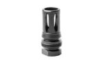 DEAD AIR XENO GOV A1 FH black flash hider, upright view with open slots and threaded base