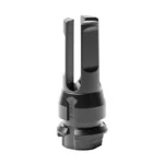 Dead Air Keymo GOV Flash Hider black angled view with open prongs and mounting collar