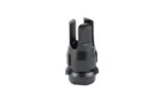 Dead Air KeyMicro GOV Flash Hider, black front view with three open prongs