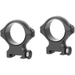 Burris Signature Scope Rings, black angled view of two high rings with mounting knobs