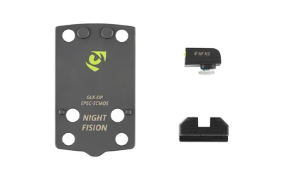 primary-15301 Night Fision NF PLATE+NS EPS CRRY FITS G43X MOS black mounting plate with front and rear sights