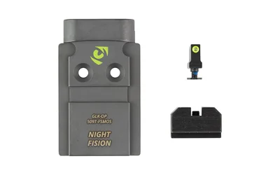 Night Fision NF PLATE+NS 509T FITS GLOCK FS MOS black mounting plate with front and rear sights