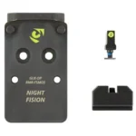 Night Fision NF PLATE+NS RMR/507C FITS GLOCK MOS, black mounting plate and two sights, top view