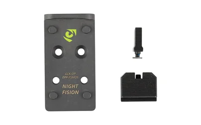 Night Fision NF PLATE+BS LP DPP FITS GLOCK FS MOS, black mounting plate, sight and screw