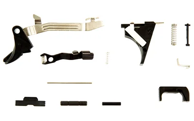 primary-15348 KCI USA Lower Parts Kit Fits Glock 43, black and silver components arranged in rows