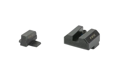 Night Fision NF BLNK RMR HT SGTS SPR ECHELON black front and notched rear sights, angled view