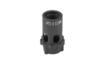 BANISH 9 PISTON M13.5X1LH BLK upright view of black cylindrical piston with fluted base