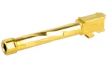Zaffiri Precision ZAF barrel for Glock 17 Gen 5 in gold, angled side view