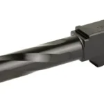 Zaffiri Precision ZAF BBL black pistol barrel, angled view with fluting and rectangular chamber