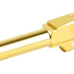Zaffiri Precision ZAF BBL FOR GLK 43 gold, angled side view with squared chamber block