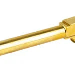 Zaffiri Precision ZAF BBL FOR GLK 48 4.7 TB GOLD gold barrel, angled side view with threaded muzzle