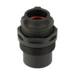 BANISH 46 PISTON HOUSING KIT black threaded housing, angled front view with orange ring