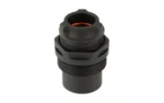 BANISH 46 PISTON HOUSING KIT black threaded housing, angled front view with orange ring