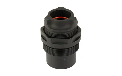 BANISH 46 PISTON HOUSING KIT black threaded housing, angled front view with orange ring