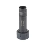 Banish 20 Adapter Rem Choke, black threaded cylindrical adapter in angled view