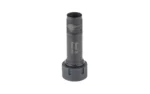 Banish 20 Adapter Rem Choke, black threaded cylindrical adapter in angled view