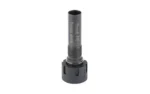Banish 410 Adapter Beretta Mobile, black threaded cylindrical adapter in angled view