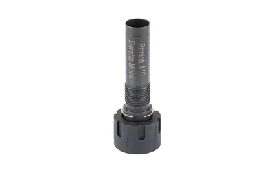 Banish 410 Adapter Beretta Mobile, black threaded cylindrical adapter in angled view