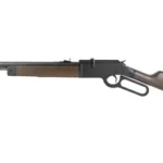 Daisy Winchester 1873 Rifle side view with brown stock, dark receiver and lever