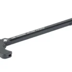 CMC M4 AR15 charging handle, black, angled top view with extended latch