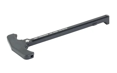 CMC M4 AR15 charging handle, black, angled top view with extended latch