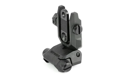 KRISS Rear Flip Sight Poly, black rear three-quarter view with raised aperture and mounting base