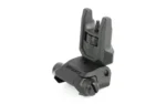 KRISS front flip sight in black polymer, angled rear view with sight post raised