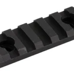 CMC M-LOK Picatinny 5 Slot BLK, black angled top view with five rail slots and two mounting holes