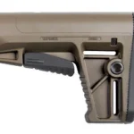KRISS DS150 AR15 Stock FDE tan collapsible stock, right-side view with black lever