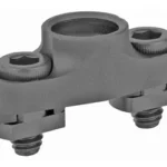 GROVTEC Flanged PB Base MLOK FR, dark gray mount in angled underside view with two screws