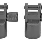 GROVTEC PB BASE TO STUD ADAPTER black adapter shown from front and rear with knurled side knob