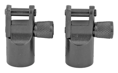 primary-15582 GROVTEC PB BASE TO STUD ADAPTER black adapter shown from front and rear with knurled side knob